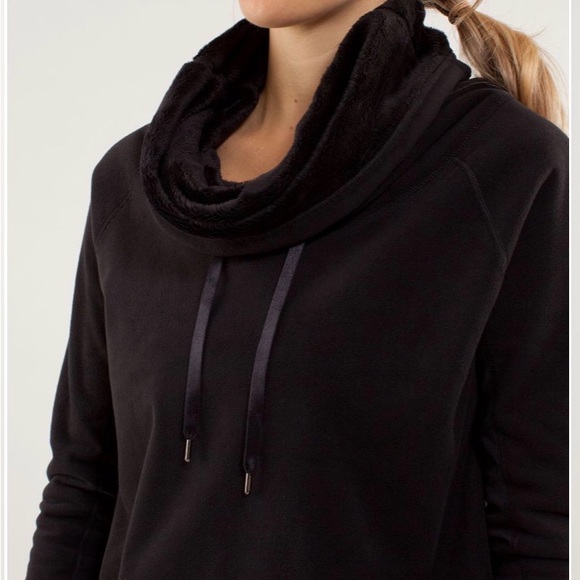 Lululemon Women’s Don’t Hurry Be Happy Fleece Cowl Neck Hoodie Black Size 6 - Picture 1 of 13